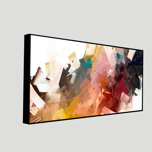 Abstract Colorful Artistic Canvas Wall Painting – Modern Contemporary Wall Art with Premium Wooden Frame (48 x 24 Inch)